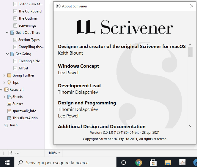 Scrivener 3 per Windows